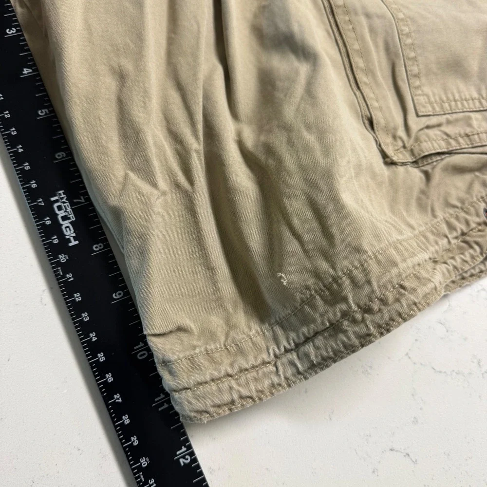 Vtg Aeropostale Cargo Shorts Mens 36 Tan A87 Utility Cotton Adjustable Hem